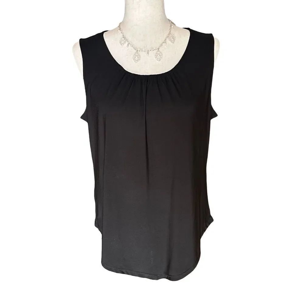 WHBM Sleeveless Blouse Lightweight Black Size Large